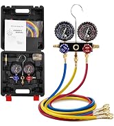 ROGVOC 3-Way R454B AC Gauge Set, HVAC A2L Manifold Gauges for R454B/R32/R410A/R22 Refrigerant wit...