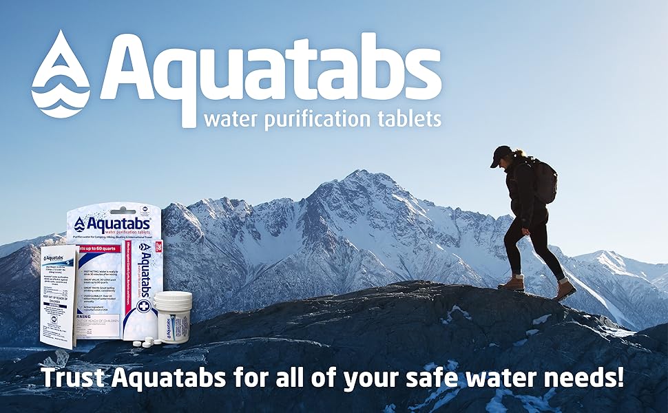 Aquatabs water purification tablets – perfect addition to water bag for hiking and outdoor scenarios