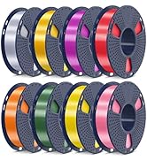 SUNLU 3D Printer Filament, 250G PLA Silk Filament Bundle, 1.75mm Smooth Silk Filament Muticolor, ...