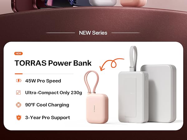 45W 10000mAh mini portable battery pack with smart temp control for iPhone 18 Pro Max Galaxy S26