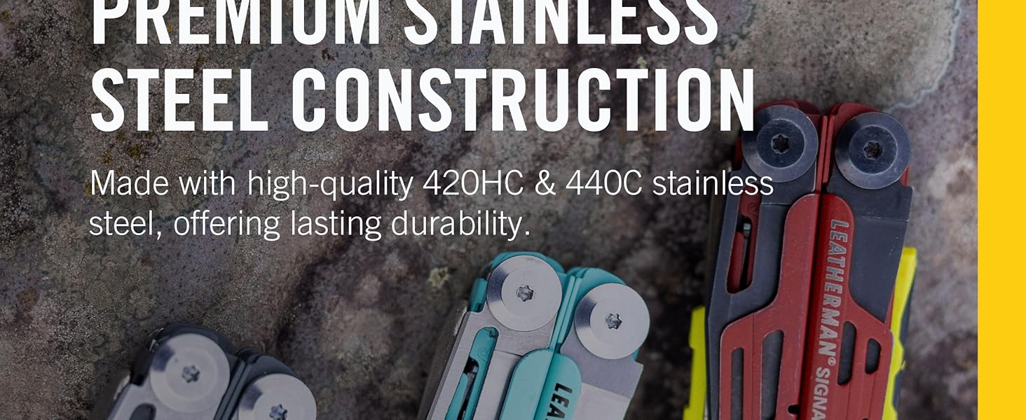 Premium Stainless Steel Construction. Made with high-quality 420HC &amp; 440C stainless steel.