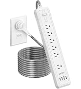 LENCENT 2 Prong Power Strip, 3 to 2 Prong Outlet Adapter, Two Prong Surge Protector, 6ft Extensio...