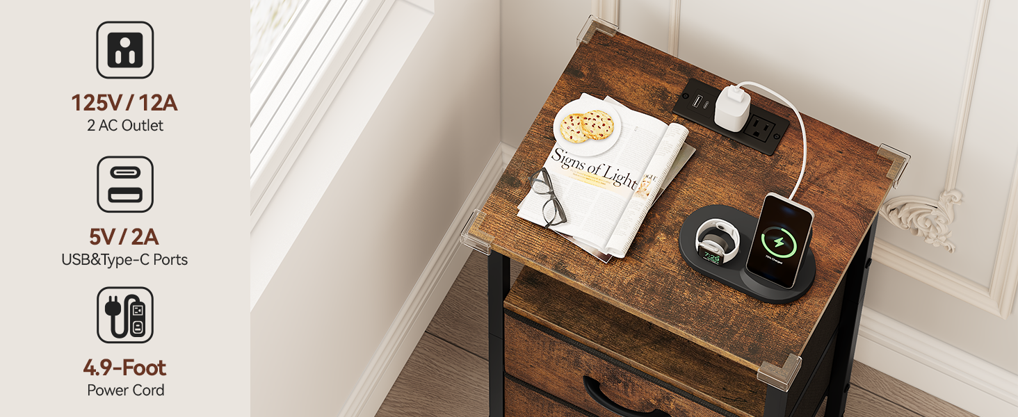 bed side table with drawers