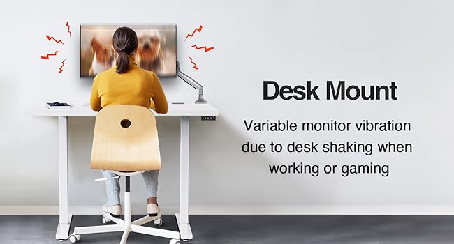 variable monitor vibration with desk mount when working or gaming at your desk