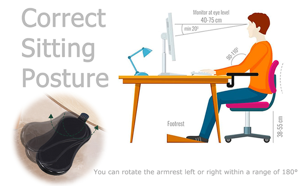 Adjustable Arm Rest Support for Computer Desk