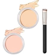 Kaely 2Pcs Cream Pot Concealer Full Coverage Makeup Set, Under Eye Brightener Color Correcting Co...