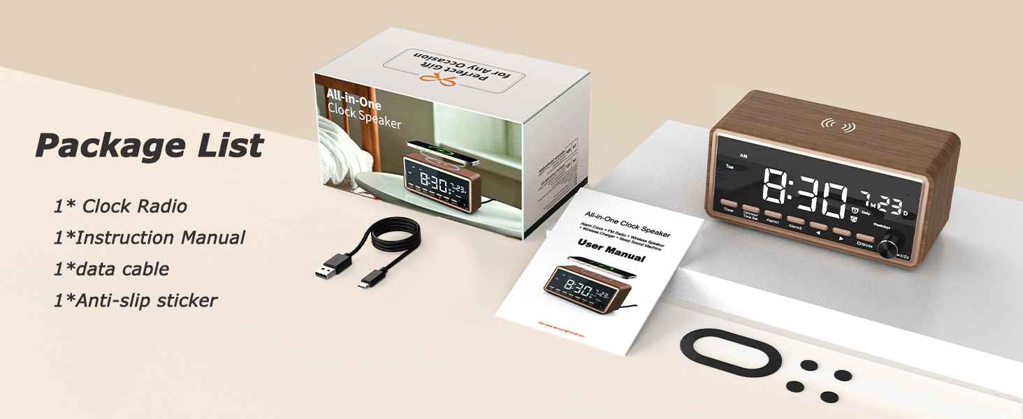 package list of Digital Alarm Clocks Radio for Bedrooms