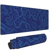 Abstract Blue Topographic Contour Map Topography Geography Geographical Gaming Mouse Pad 31.5 X 1...