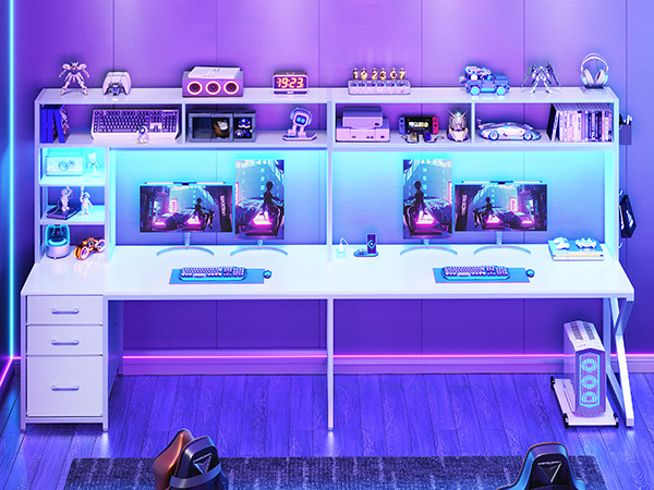 white corner desk computer desk with drawers l shaped gaming desk