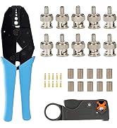 TLS.eagle BNC RG58 Plug Crimp Connector and Striping Crimp Tool for RG58 RG59 Pack of 10