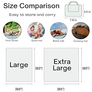 Extra Large Beach Blanket Outdoor Picnic