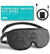 UNCN Heated Eye Mask for Dry Eyes Cordless Rechargeable 4 Temp Settings | 2500mAh cordless 4 temp...