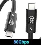 DETBLINK 80Gbps USB 4 Cable for Thunderbolt 5 Cable, 240W Charging and 16K/8K Displays, 3.3ftUSB ...