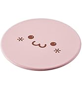 ELECOM Cute Face Mouse Pad, Thick Ergonomic Round Mouse Pad for PC Laptop Computer, Durable Rubbe...