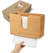 eBun Bamboo Paper Towel Dispenser - Multifold, C Fold &amp; Trifold Paper Towel Holder, Wood Bathroom...