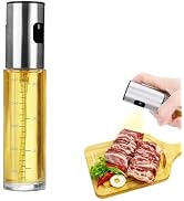 Oil Spray Bottle Kitchen Dispenser for Cooking 30oz/90ml Olive Oil Sprayer with Scale Portable Gl...