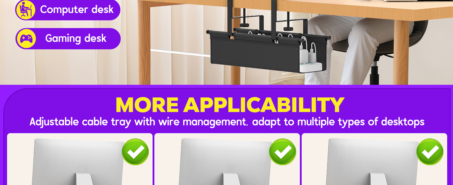 Under Desk Cable Management Tray