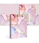 Lateefah 3 Ring Binder, 1 Inch Round Ring Binder with 5 Tab Dividers, Cute Clipboard Binders with...