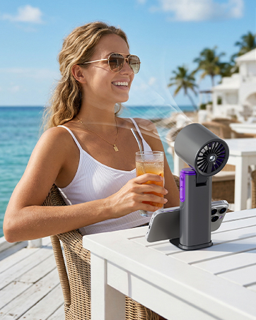 handheld fan with phone stand