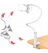 YTDSUP Gooseneck Phone Stand Holder for Bed, Flexible Long Arm Clamp Clip Stand for Phone Desk Ki...