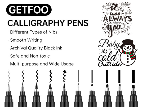 Calligraphy Pens for Writing, Brush Pen Calligraphy Set Calligraphy Brush Pens, Hand Lettering Pen 