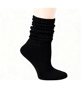 Slouchy Knee High Boot Socks Women Knit Long Tube Scrunch Socks for Casual Wear &amp; Daily Use Size ...