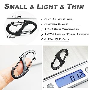 Bytiyar dual carabiner clips