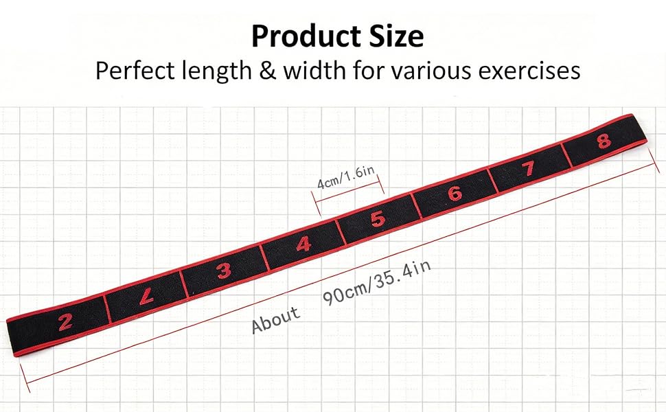 Fitness Resistance Band with Numbered Sections,2026 Elastic Tension Band Exercise Pull Rope