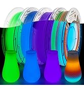 AMOLEN Glow in The Dark 3D Printer Filament Bundle, Glow Filament Multicolor, 5 Meter Rainbow, Gr...