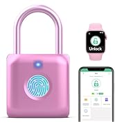 Keylesslife Fingerprint Padlock,Smart Padlock APP Control,Fingerprint Locker Lock,Gym Lock USB Re...