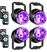 Litake UV Black Lights for Glow Party, 6W LED Disco Ball Strobe Lights for Dark Party Supplies, S...