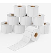 2x1inch Direct Thermal Label Paper for Barcodes 10 Rolls 10000 Labels, 1000 Labels Per Roll White...