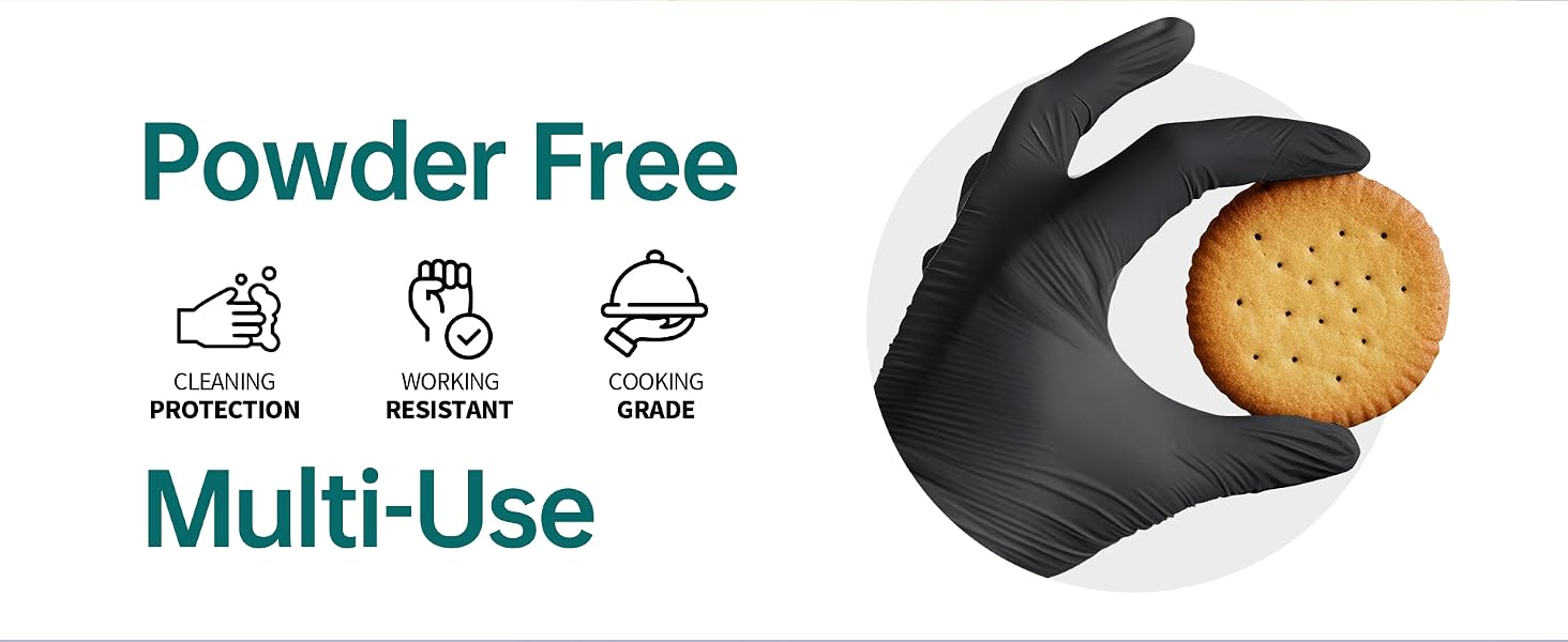 Powder free, good for multi use cleaning protection, cooking grade food grade