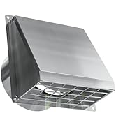 Hon&amp;Guan 6 Inch Exhaust Vent with Removable Mesh Outdoor Vent Covers for House Wall Vent -304 Sta...