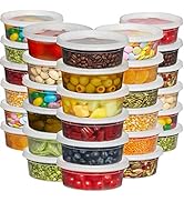 JoyServe Deli food containers with Lids - 8 oz 60 Sets- Ideal for Food, Snacks, Takeout, Meal Pre...