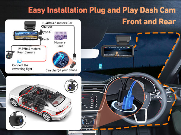 4k dash cam front and rear