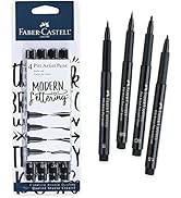 Faber Castell Black Modern Lettering Pitt Artist Pen Set, 4 Count