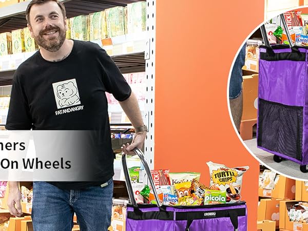 rolling tote bag reusable grocery bag on wheels rolling tote rolling tote bag with wheels