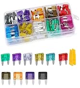 Yekoaru 120 PCS Car Fuses Assortment Kit, Mini Fuse Kit, Automotive Blade Fuses, Fit for Auto, Se...