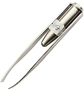 Silver Creative Led Light Eyelash Eyebrow Hair Removal Stainless Steel Make Up Tweezer and Practi...