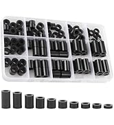 Exqutoo Black ABS Round Washers ID 6.2mm,OD 11mm, 3mm 4mm 5mm 6mm 8mm 10mm 15mm 18mm 20mm Length,...