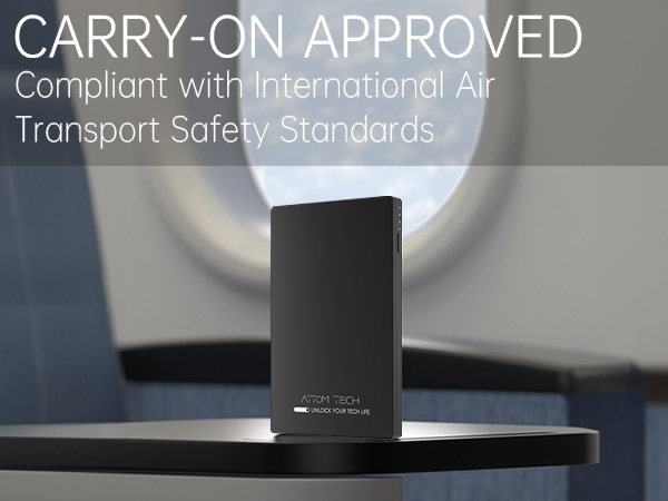 Dual USB Output Super Slim Power Bank Ultra Thin, Attom Tech 3000mAh Portable Charger Mini