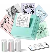 TYPONOS Sticker Printer, PM290 Mini Printer, Bluetooth Sticker Maker Machine with 3 Rolls Paper, ...