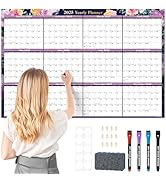 Ospelelf Dry Erase Wall Calendar 2025-2026 Large Laminated Calendar 32'' x 48'' Yearly Office Hor...
