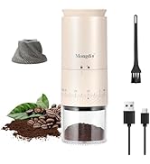 Mongdio Portable Electric Burr Coffee Grinder with 38 Adjustable Settings, Conical Burr Coffee Gr...