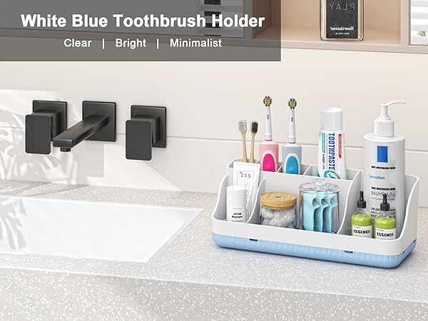 Practical and Stylish: Our toothbrush and toothpaste holder is a 7-slot design