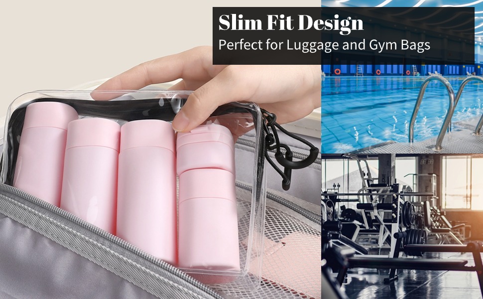 Refillable Travel Accessories with Toiletry Bag for Shampoo Liquid