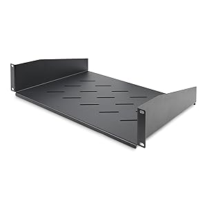 2U Vented Server Rack Shelf, 12" (31.5cm) Mounting Depth, Cantilever Tray For 19" Rack/Cabinet