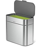 simplehuman Compost Caddy, Detachable and Countertop Bin, 4 Liter / 1.06 Gallon, Brushed Stainles...