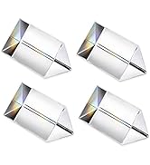 QFkris 4pcs Clear K9 Crystal Triangular Prism for Photo Rainbow Lights Crystal Optical Prisms Gla...
